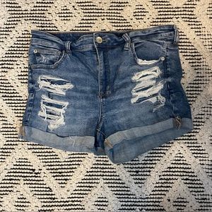 American Eagle High Rise Shortie Jean Shorts